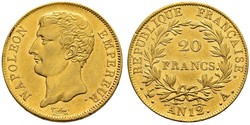 20 Franc 法兰西第一帝国 (1804 - 1814) 金 拿破仑一世(1769 - 1821)