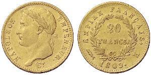 20 Franc 法兰西第一帝国 (1804 - 1814) 金 拿破仑一世(1769 - 1821)