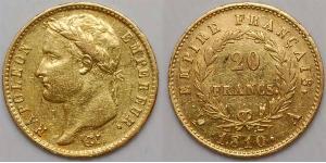 20 Franc 法兰西第一帝国 (1804 - 1814) 金 拿破仑一世(1769 - 1821)