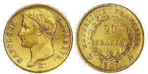 20 Franc 法兰西第一帝国 (1804 - 1814) 金 拿破仑一世(1769 - 1821)