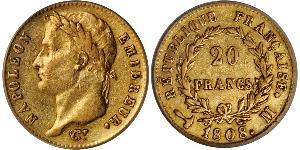 20 Franc 法兰西第一帝国 (1804 - 1814) 金 拿破仑一世(1769 - 1821)