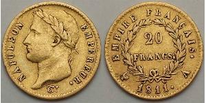 20 Franc 法兰西第一帝国 (1804 - 1814) 金 拿破仑一世(1769 - 1821)