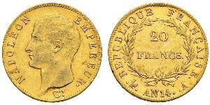 20 Franc 法兰西第一帝国 (1804 - 1814) 金 拿破仑一世(1769 - 1821)