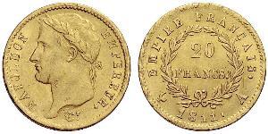 20 Franc 法兰西第一帝国 (1804 - 1814) 金 拿破仑一世(1769 - 1821)