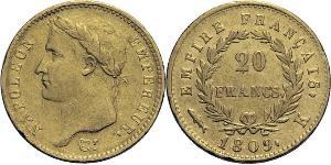 20 Franc 法兰西第一帝国 (1804 - 1814) 金 拿破仑一世(1769 - 1821)