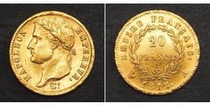 20 Franc 法兰西第一帝国 (1804 - 1814) 金 拿破仑一世(1769 - 1821)