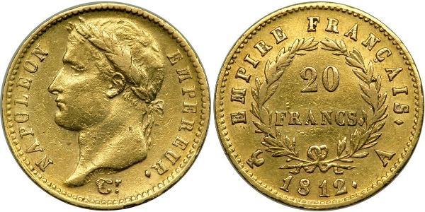 20 Franc 法兰西第一帝国 (1804 - 1814) 金 拿破仑一世(1769 - 1821)