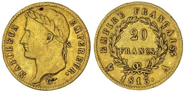 20 Franc 法兰西第一帝国 (1804 - 1814) 金 拿破仑一世(1769 - 1821)