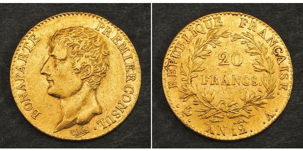20 Franc 法兰西第一帝国 (1804 - 1814) 金 拿破仑一世(1769 - 1821)