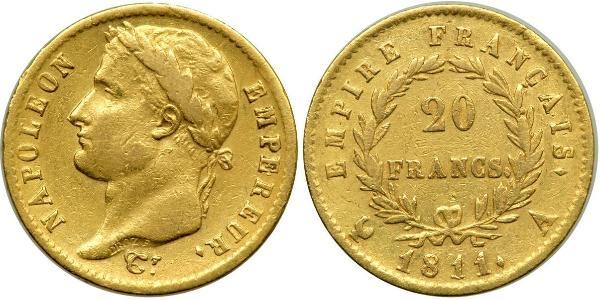 20 Franc 法兰西第一帝国 (1804 - 1814) 金 拿破仑一世(1769 - 1821)