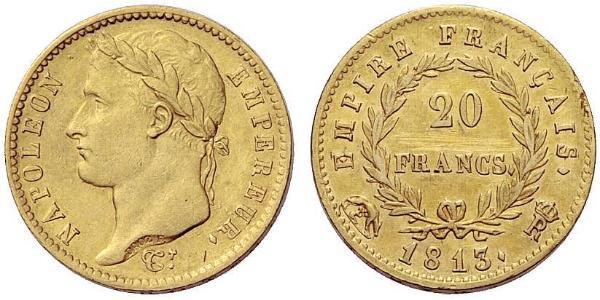 20 Franc 法兰西第一帝国 (1804 - 1814) 金 拿破仑一世(1769 - 1821)