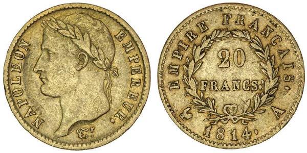 20 Franc 法兰西第一帝国 (1804 - 1814) 金 拿破仑一世(1769 - 1821)