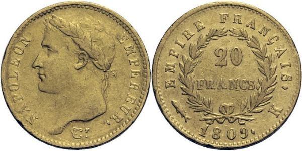 20 Franc 法兰西第一帝国 (1804 - 1814) 金 拿破仑一世(1769 - 1821)
