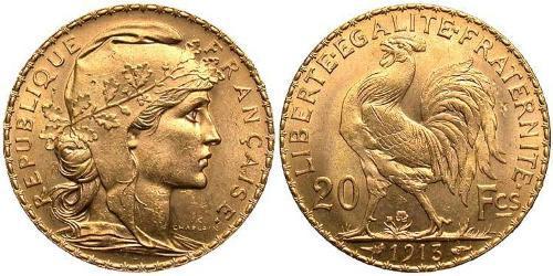 20 Franc 法兰西第三共和国 (1870 - 1940) 金 