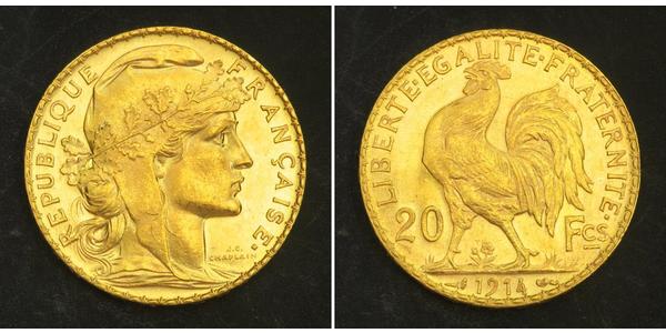 20 Franc 法兰西第三共和国 (1870 - 1940) 金 