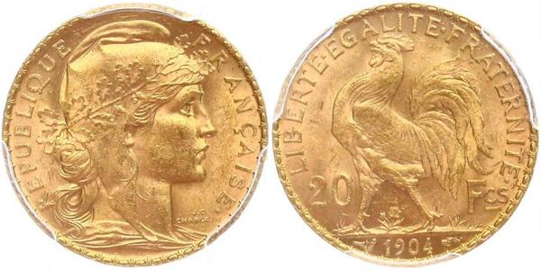 20 Franc 法兰西第三共和国 (1870 - 1940) 金 