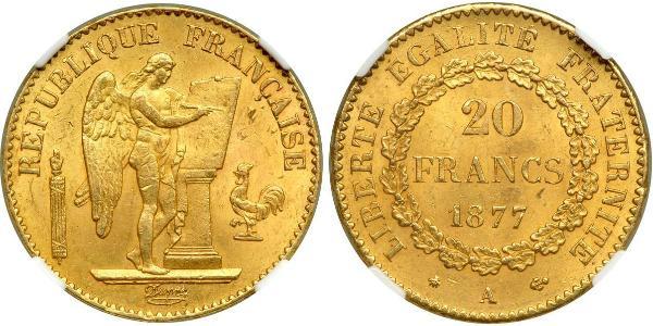 20 Franc 法兰西第三共和国 (1870 - 1940) 金 