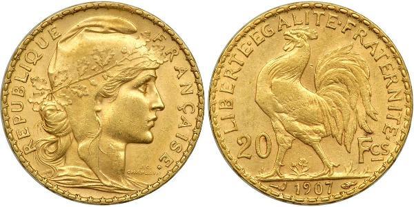 20 Franc 法兰西第三共和国 (1870 - 1940) 金 