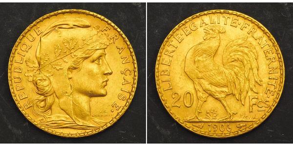 20 Franc 法兰西第三共和国 (1870 - 1940) 金 