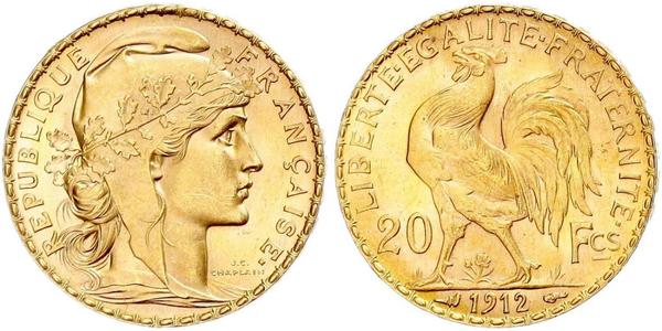 20 Franc 法兰西第三共和国 (1870 - 1940) 金 