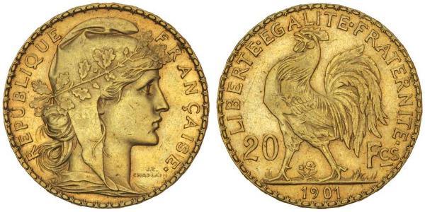 20 Franc 法兰西第三共和国 (1870 - 1940) 金 