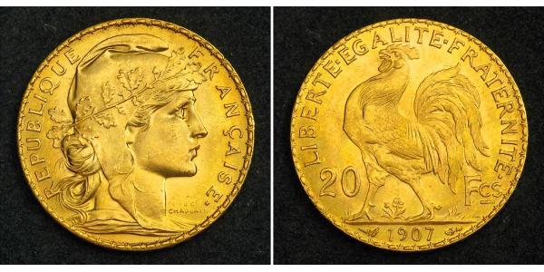 20 Franc 法兰西第三共和国 (1870 - 1940) 金 