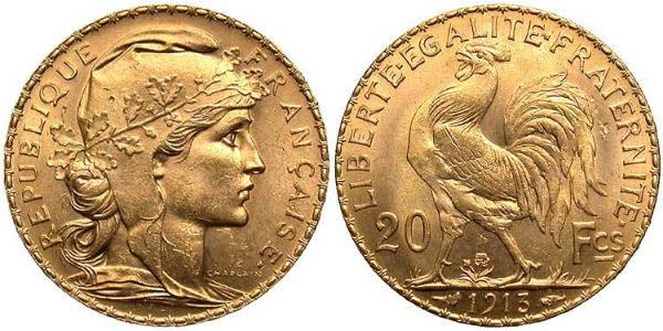 20 Franc 法兰西第三共和国 (1870 - 1940) 金 