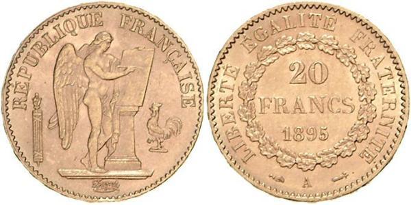 20 Franc 法兰西第三共和国 (1870 - 1940) 金 