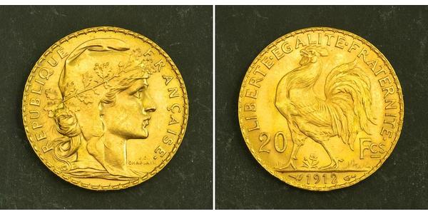 20 Franc 法兰西第三共和国 (1870 - 1940) 金 