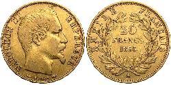 20 Franc 法蘭西第二帝國 (1852 - 1870) 金 拿破仑三世