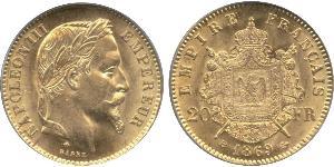 20 Franc 法蘭西第二帝國 (1852 - 1870) 金 拿破仑三世