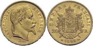 20 Franc 法蘭西第二帝國 (1852 - 1870) 金 拿破仑三世