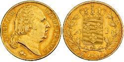 20 Franc 波旁复辟 金 路易十八 (1755 - 1824)