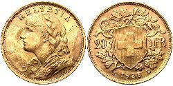 20 Franc 瑞士 金 