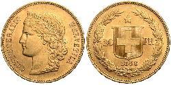 20 Franc 瑞士 金 