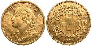 20 Franc 瑞士 金 