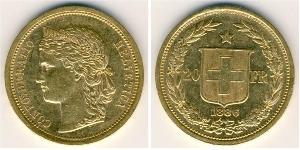 20 Franc 瑞士 金 