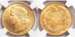 20 Franc 瑞士 金 