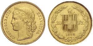 20 Franc 瑞士 金 