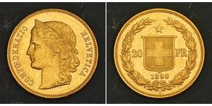 20 Franc 瑞士 金 