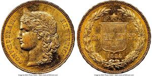 20 Franc 瑞士 金 