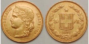 20 Franc 瑞士 金 