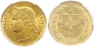 20 Franc 瑞士 金 