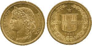 20 Franc 瑞士 金 