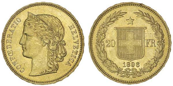 20 Franc 瑞士 金 