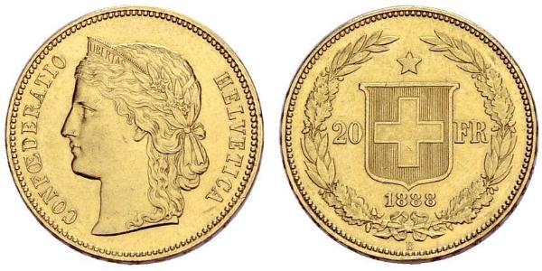 20 Franc 瑞士 金 