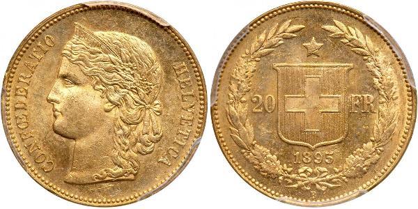 20 Franc 瑞士 金 