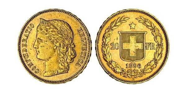 20 Franc 瑞士 金 