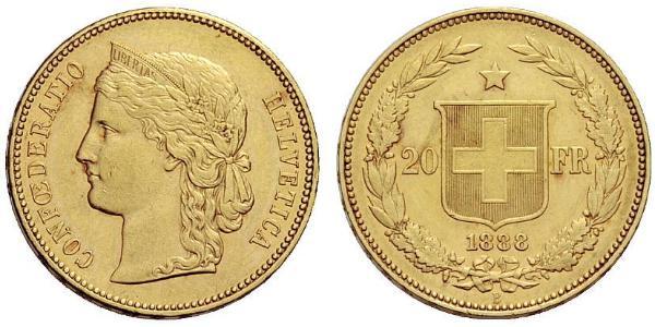 20 Franc 瑞士 金 