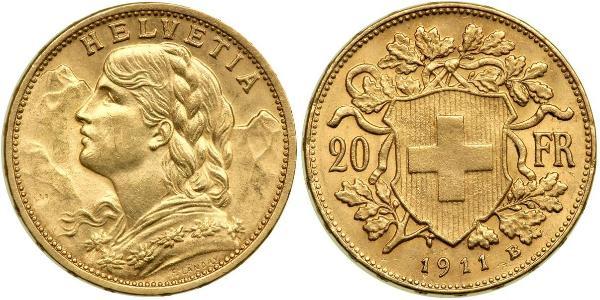 20 Franc 瑞士 金 
